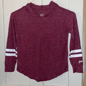 Justice, long sleeve lightweight pull over with hood